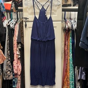 Loft brand bouncy comfy dress royal blue sz xs